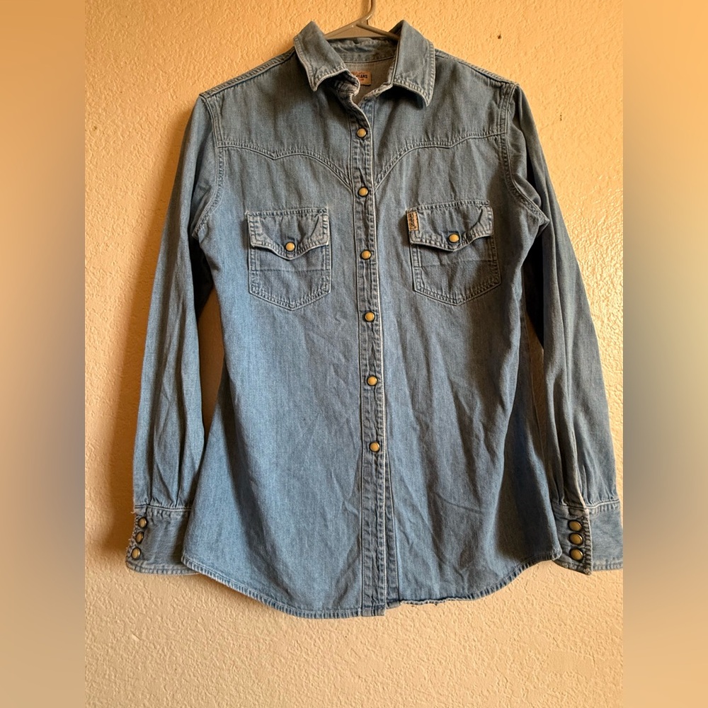 Vintage Guess Light Blue Western Cowgirl Denim Shirt